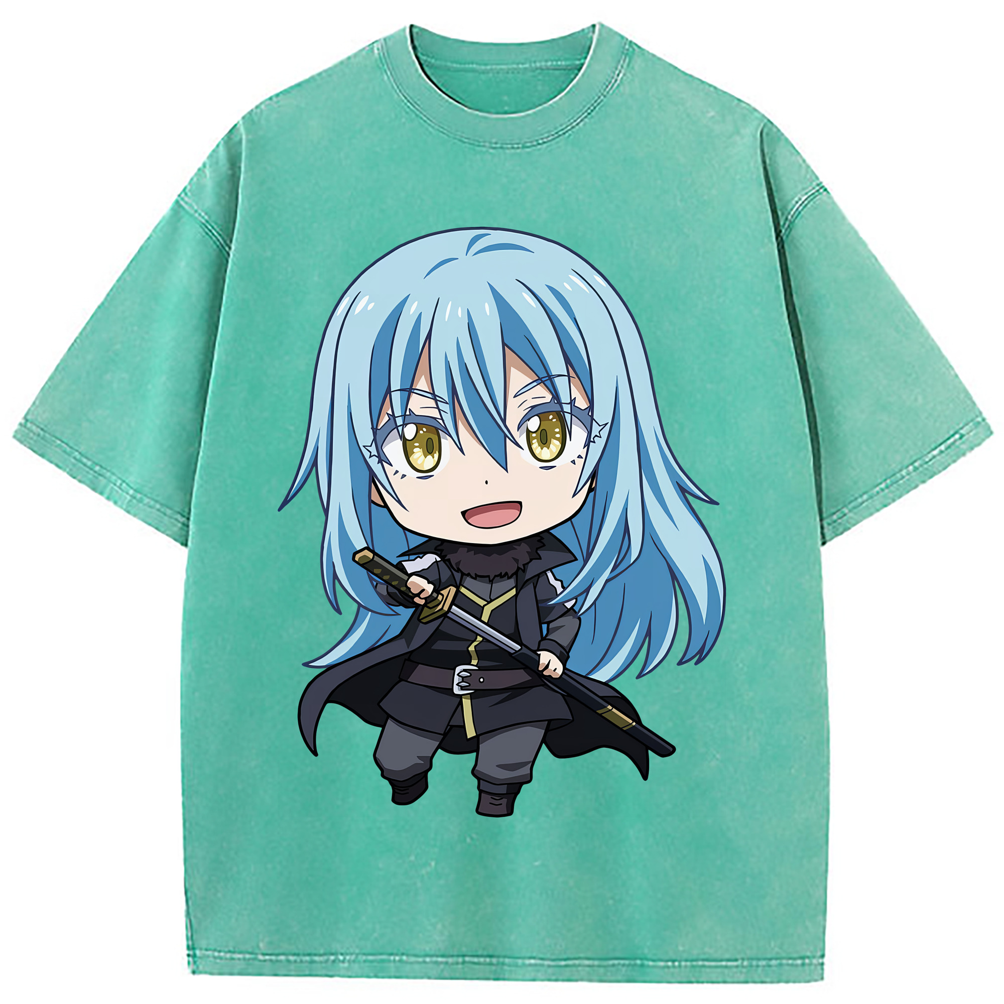 （画像用） 転スラ Regarding Reincarnated to Slime 綿100% ヴィンテージ風 半袖Tシャツ（フロントプリント）